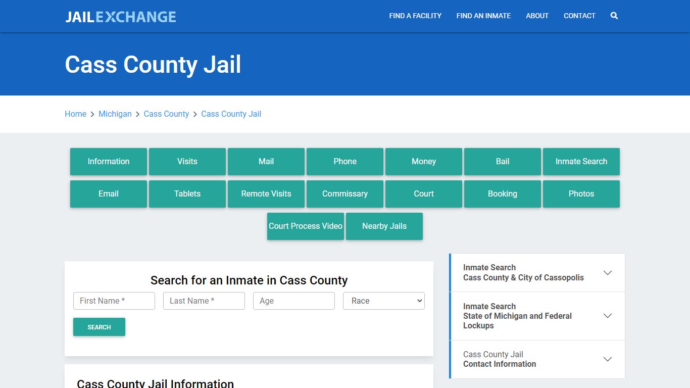 Cass County Jail Roster Lookup, MI, Inmate Search - Jail Exchange